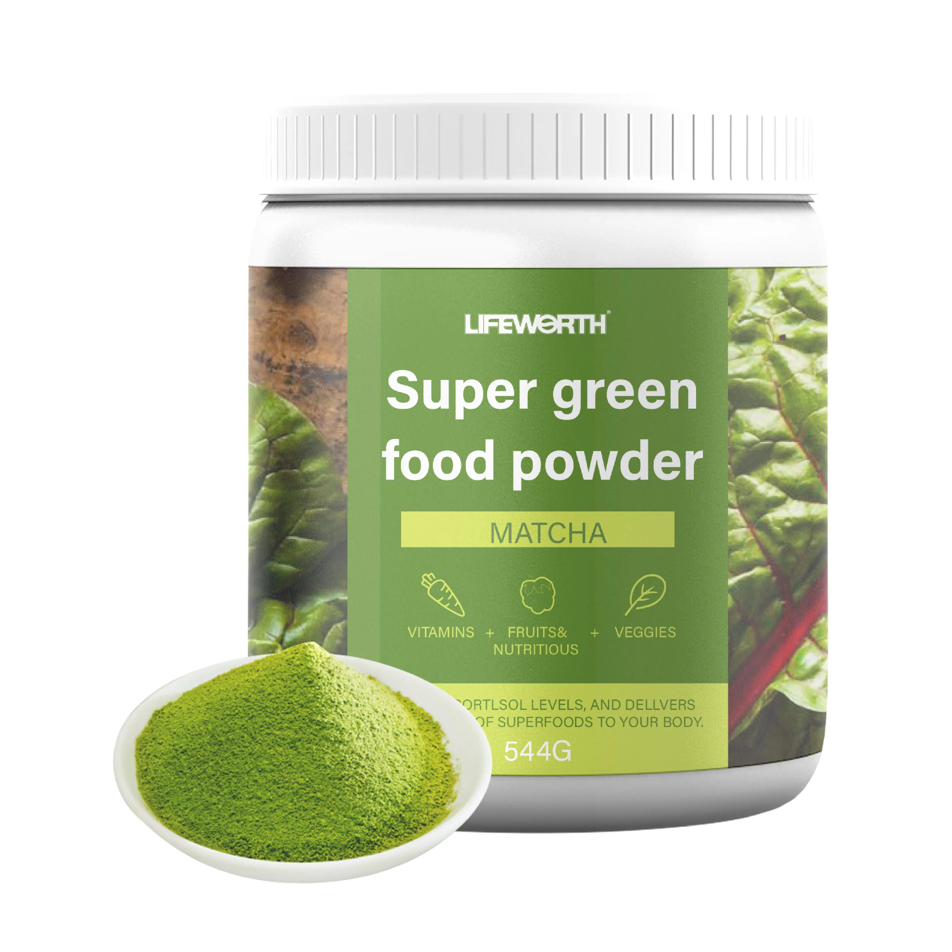 LIFEWORTH Greens Blend Superfood Mix for Boost Energy Organic Spirulina Chlorella Beet Root Powder Digestive Enzymes Probiotics