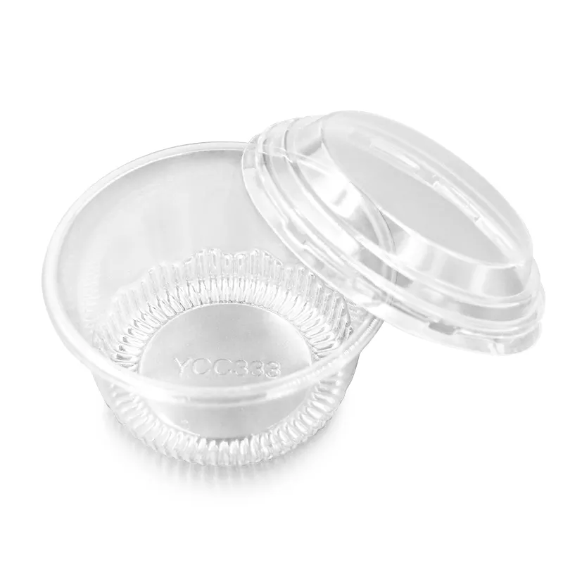 Boîte ronde transparente en plastique, pour crème glacée aux fruits et gâteaux, emballage de petite taille