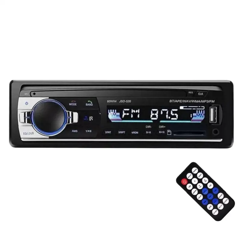 เครื่องเล่น MP3 SD 1Din JSD-520รถยนต์วิทยุสเตอริโอ FM AUX ตัวรับสัญญาณยูเอสบีพร้อมเสียง BT