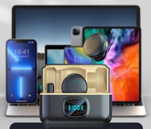 Một Hai Dài Phạm Vi Ngoài Trời Magnetic Không Dây Lavalier <span class=keywords><strong>Microphone</strong></span> Với Kỹ Thuật Số Pin Hiển Thị Ngăn Loại C Kết Nối - Product Image 6