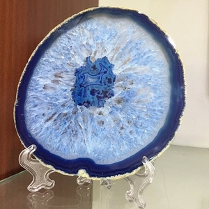 <strong>Large</strong> Size Natural <strong>Agate</strong> Slice Dyed Blue <strong>Agate</strong> Stone Slices - Product Image 5