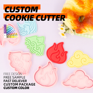 Yếu tố tự nhiên theo chủ đề đỉnh núi ngọn lửa sóng Cookie khuôn nhựa hình dạng đám mây và máy cắt sóng - Product Image 3