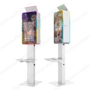 CHIMEE 21.5 Inch LCD Touch Monitor Mirror Selfie Photo Booth with LED Flash Light RGB Light Camera Printer Adapted for Event - Product Image 1