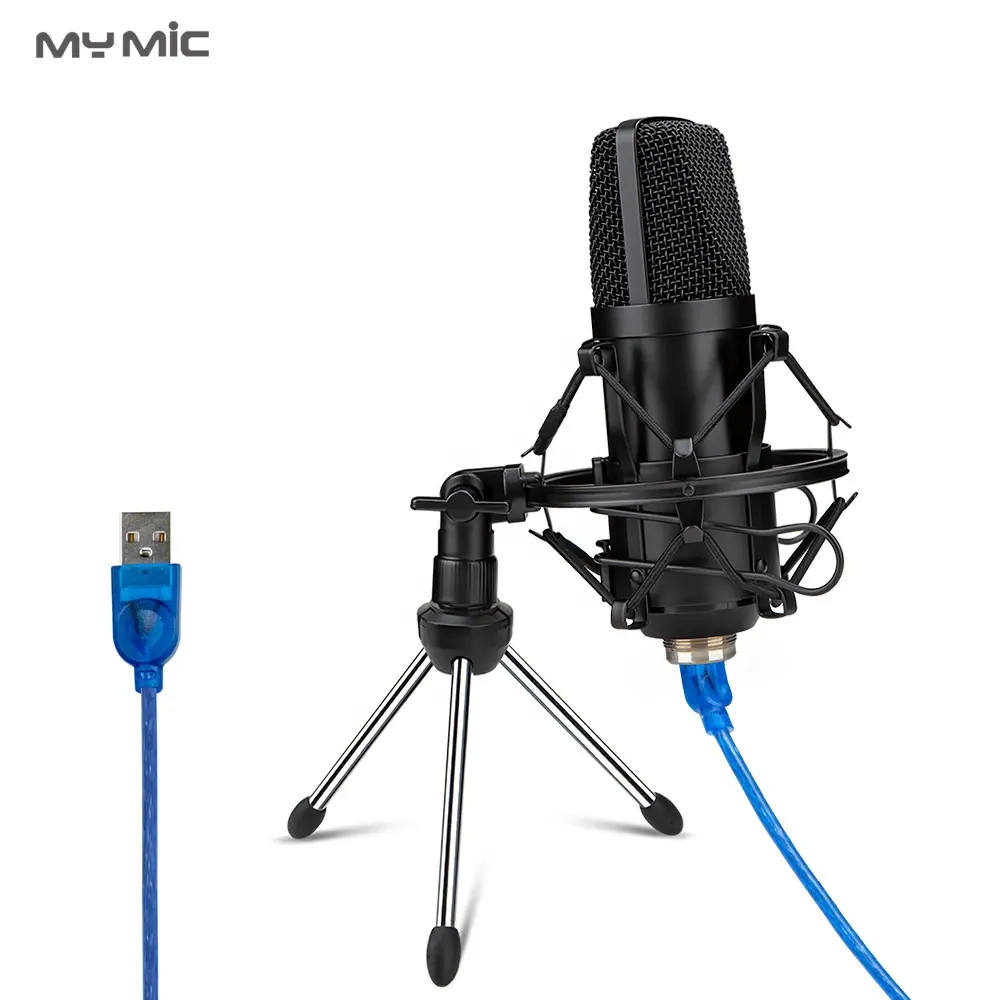 Microphone professionnel à condensateur BM650U OEM, Microphone de jeu, USB, Studio, pour enregistrement, Youtube, avec trépied