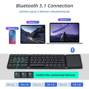 Teclado dobrável b089t teclado espanhol fino sem fio teclado <span class=keywords><strong>mini</strong></span> teclado teclado <span class=keywords><strong>bluetooth</strong></span> dobrável com touchpad para o telefone