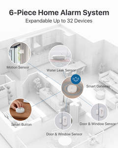 Sistema de alarma inalámbrico para el hogar 6 piezas para seguridad de casa y apartamento Conexión fácil Sistema de alarma de seguridad para el hogar - Product Image 2