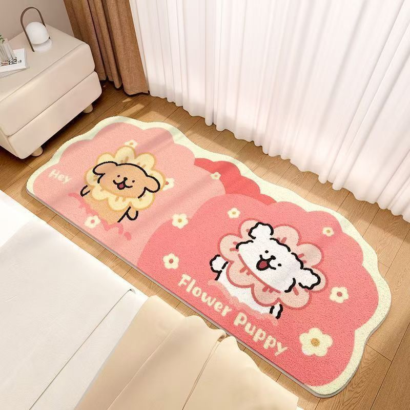 Ligne chien de fleur rose