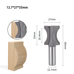 AutoErizo Professional Flat Bottomed <strong>Curved</strong> 12mm 12.7mm Woodworking Milling Cutter CNC Router Bit