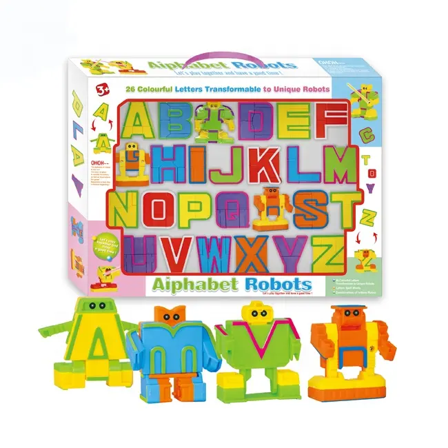 新しい教育番号文字ロボットアクションフィギュア子供の数学と言語学習ゲームのためのおもちゃを変える