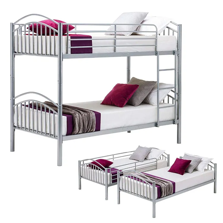 Wholesale Knock Down Modern Heavy Duty Double Metal Detachable Bunk Bed