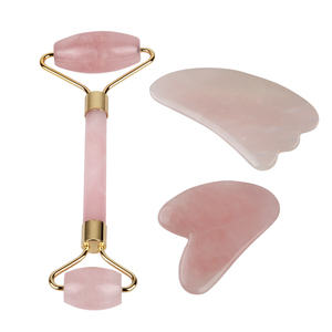 Factory <strong>Price</strong> <strong>pink</strong> <strong>Jade</strong> Beauty Set <strong>Jade</strong> Roller Instrument Gua Sha Tools for Facial Using Roller Scraping Board - Product Image 2