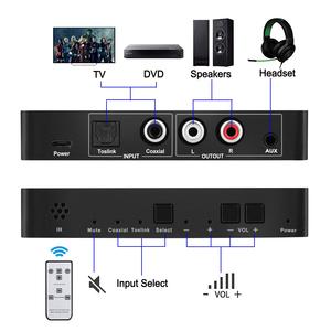 Toslink fibra óptica Digital Audio Coaxial a analógico estéreo RCA Audio 3,5mm Jack convertidor de auriculares DAC decodificador adaptador HIFI - Product Image 3