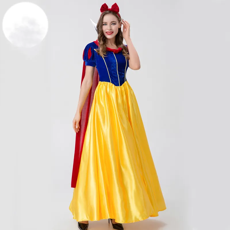 Costume di Halloween adulto biancaneve Cosplay abito di lusso a maniche corte Magic Fairy Tale Princess Dress Show