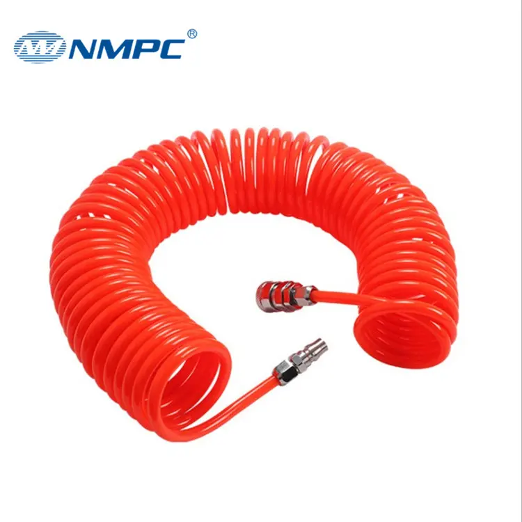 Tubo de recuperação de mola pu, alta pressão, vermelho, espiral flexível, pneumático, mangueira de ar