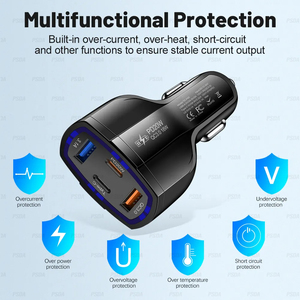 2个USB 2PD车载充电器适配器快速充电53W USB C车载充电器型点烟器USB充电器适用于苹果/安卓/三星 - Product Image 5