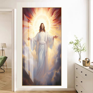 海报印刷壁画耶稣基督壁画客厅家居装饰水晶瓷画