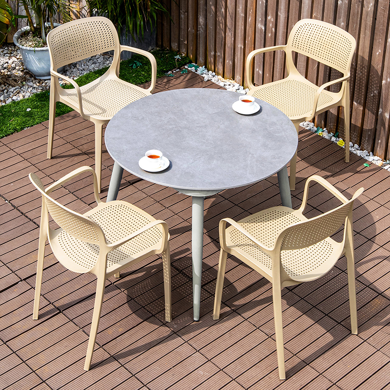 G-90cm table ronde et 4 chaises