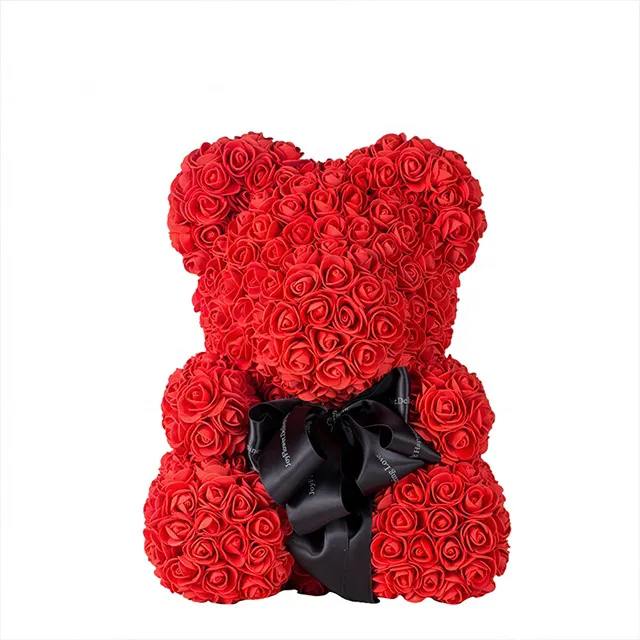 Ide hadiah mewah 2024 kerajinan tangan 40 cm busa PE Teddy Bear Rose Bear