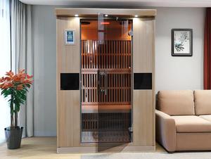 2-Person Near Infrared <strong>Led</strong> Wood Miracle Heat Infrared Sauna Cabin Low EMF Computer Control Panel Solid Hemlock Type Garden Sauna - Product Image 5
