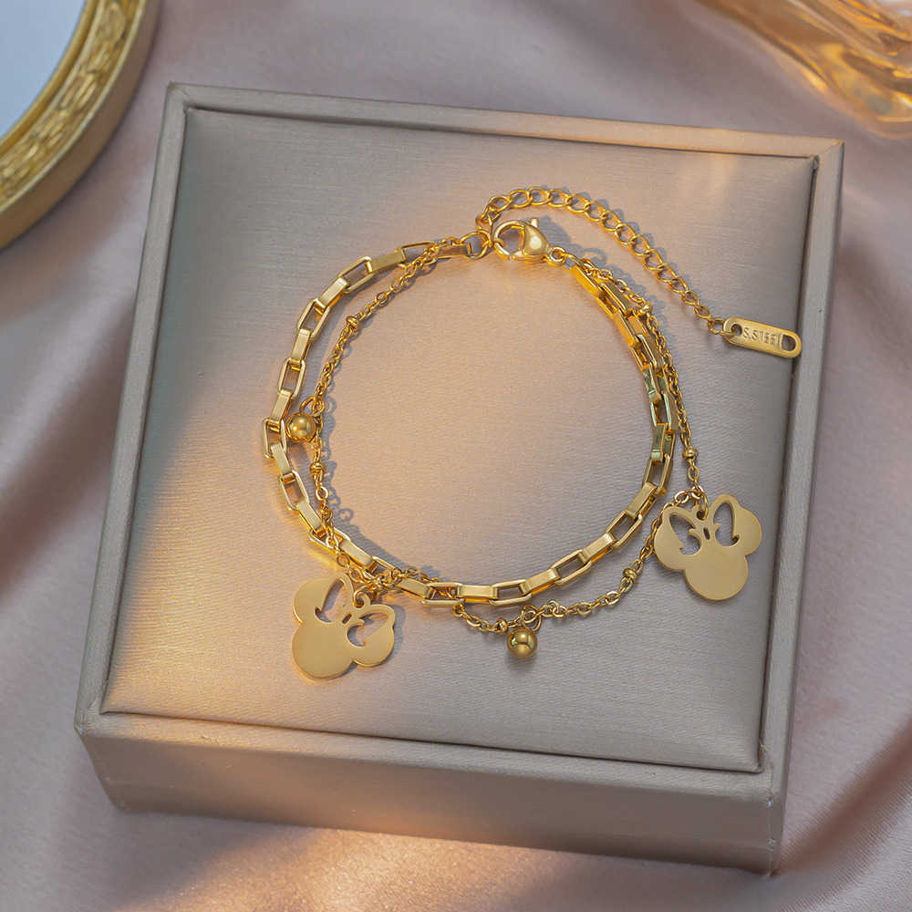 yxc003 double-layer butterfly-gold