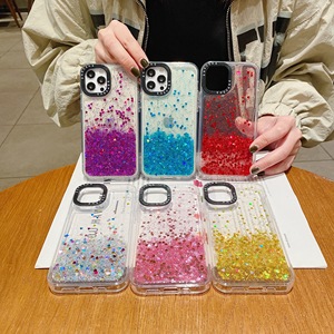 エポキシブリンブリン光沢のあるグリッターブリンブリン耐衝撃電話ケースiPhone11 12 13 pro max、iPhone13TPU透明バックカバー用 - Product Image 1