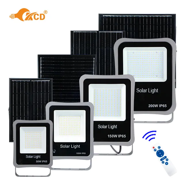 KCD Großhandel Hochwertige IP65 Solar betriebene Fernbedienung Slim Outdoor Flood light 50W 100W 200W 300W 400W 500W LED Solar Flood Light