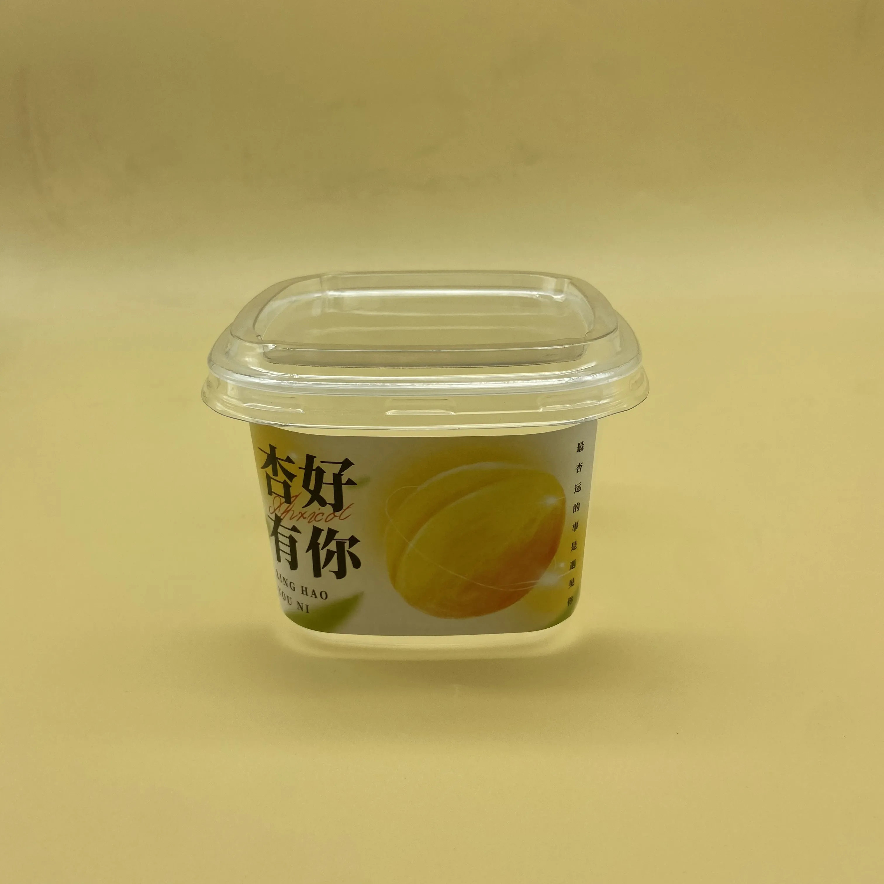 Contenedor de postre de tiramisú de 500ml, caja de embalaje de pastel de mousse para sellar taza de PP transparente con tapa de PET