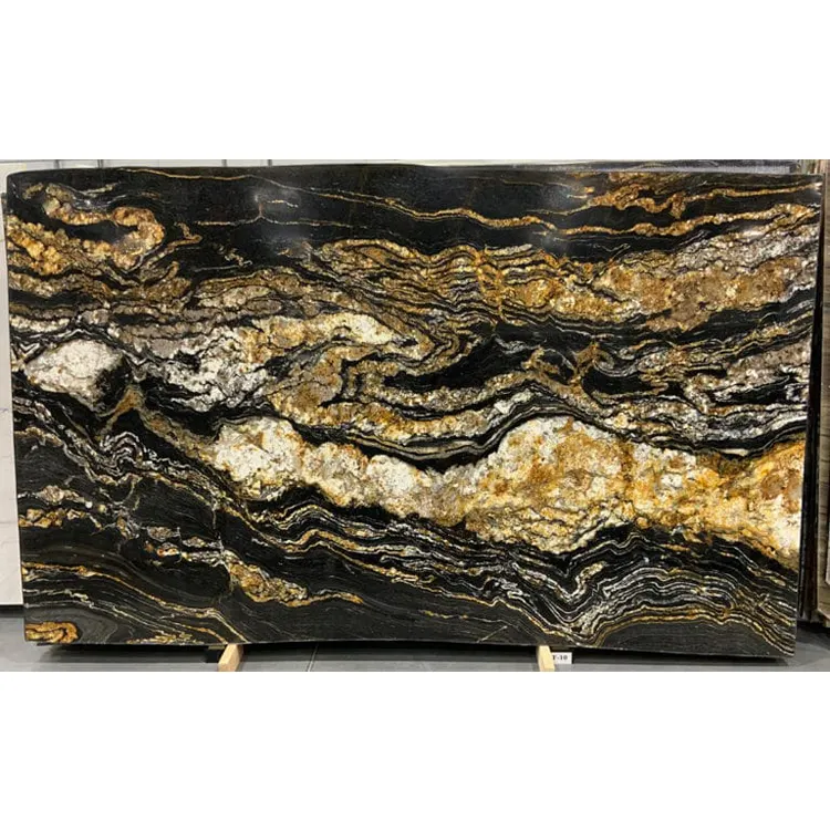 Newstar – pierre de granit exotique pour cuisine, comptoir, mur de sol, brésilien, noir, or, granit de luxe
