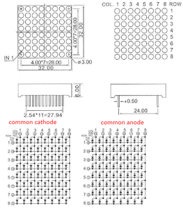 <strong>LED</strong> Display Module Panel <strong>8x8</strong> F3 Pure Green Color <strong>LED</strong> Dot <strong>Matrix</strong> <strong>8x8</strong> Red <strong>Led</strong> <strong>matrix</strong> 32x32mm