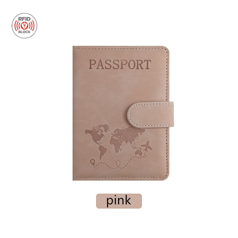 Couverture de passeport à boucle magnétique rose