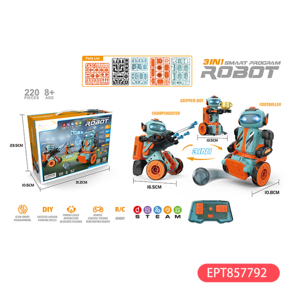 EPT2.4G 3-In-1Rc macchina di programmazione di assemblaggio intelligente programmabile giocattolo educativo stelo programma Robot giocattoli per bambini