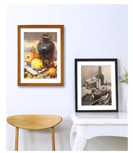 Set of 5 Simple Retro Wooden Picture <strong>Frames</strong> DIY Canvas Wall Gallery Photo Display with 9x15 and <strong>11x17</strong> Pads for Home Use - Product Image 5