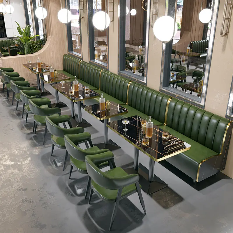 Mesa y sillas y cabinas de restaurante de muebles de cafetería comercial de alta calidad