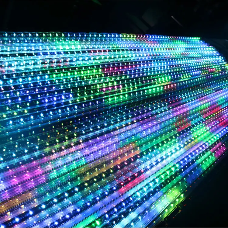 Pluie Meteor 3D vertical 360 degrés RGB LED DMX pixel tube Club Disco bar piste de danse équipement d'éclairage de scène