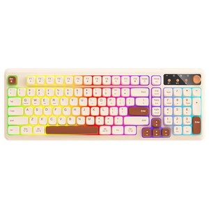 Ergonomic BT5.0/2.4G/USB-C Multi-Device <strong>Keyboard</strong> with Volume Knob 99 Key Rechargeable Wireless Keycap for Win/<strong>Android</strong>/i.OS - Product Image 1