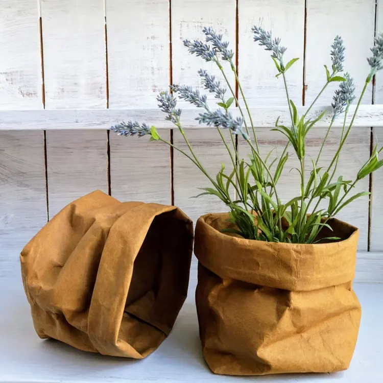 Eco-Vriendelijke Kweekzak Licht Papieren Plantenzak Tuin Wasbaar Kraftpapier Kweekzak Bloemenwinkel Decoratie