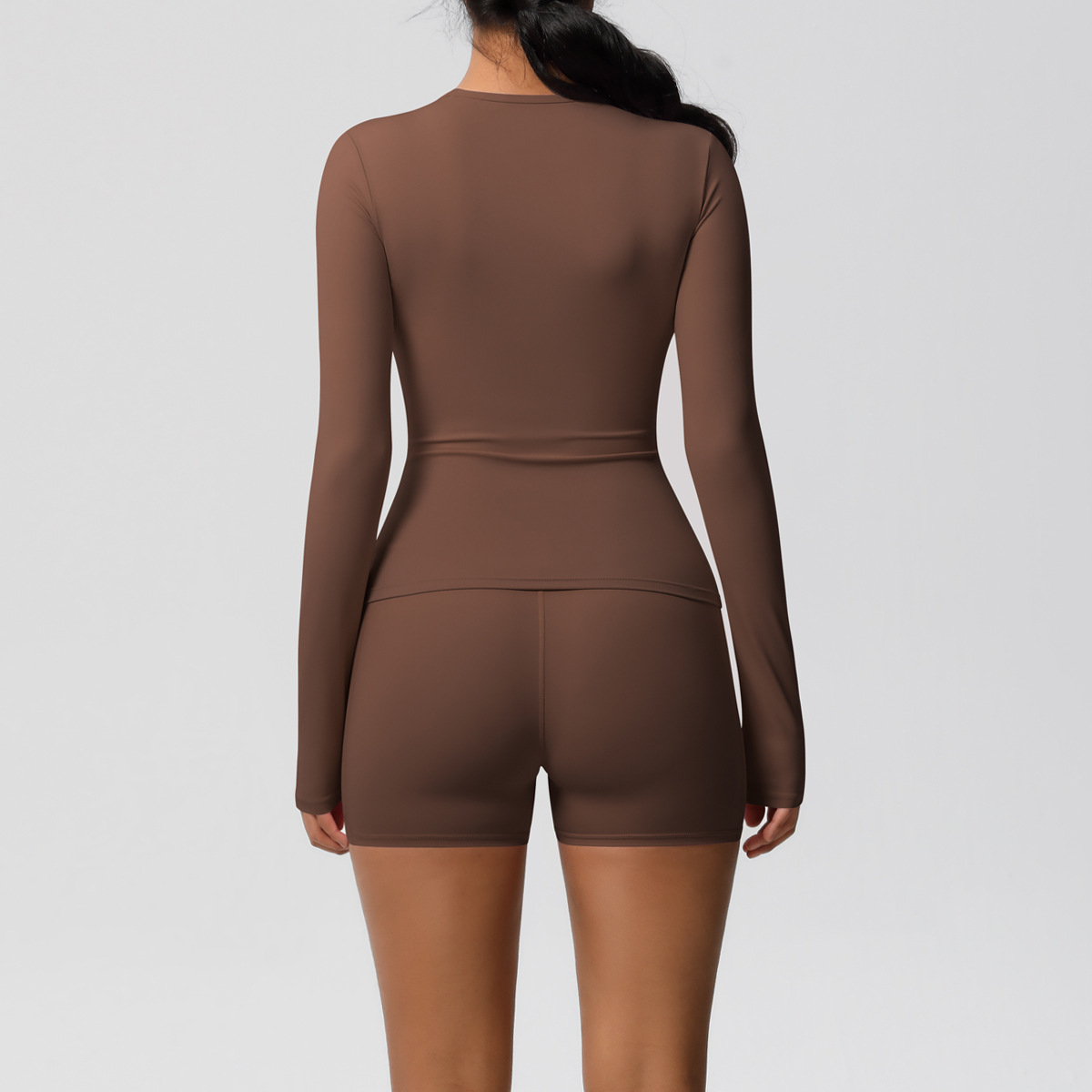 7102 Long Sleeve + 7109 Pocket Shorts Set - Chestnut