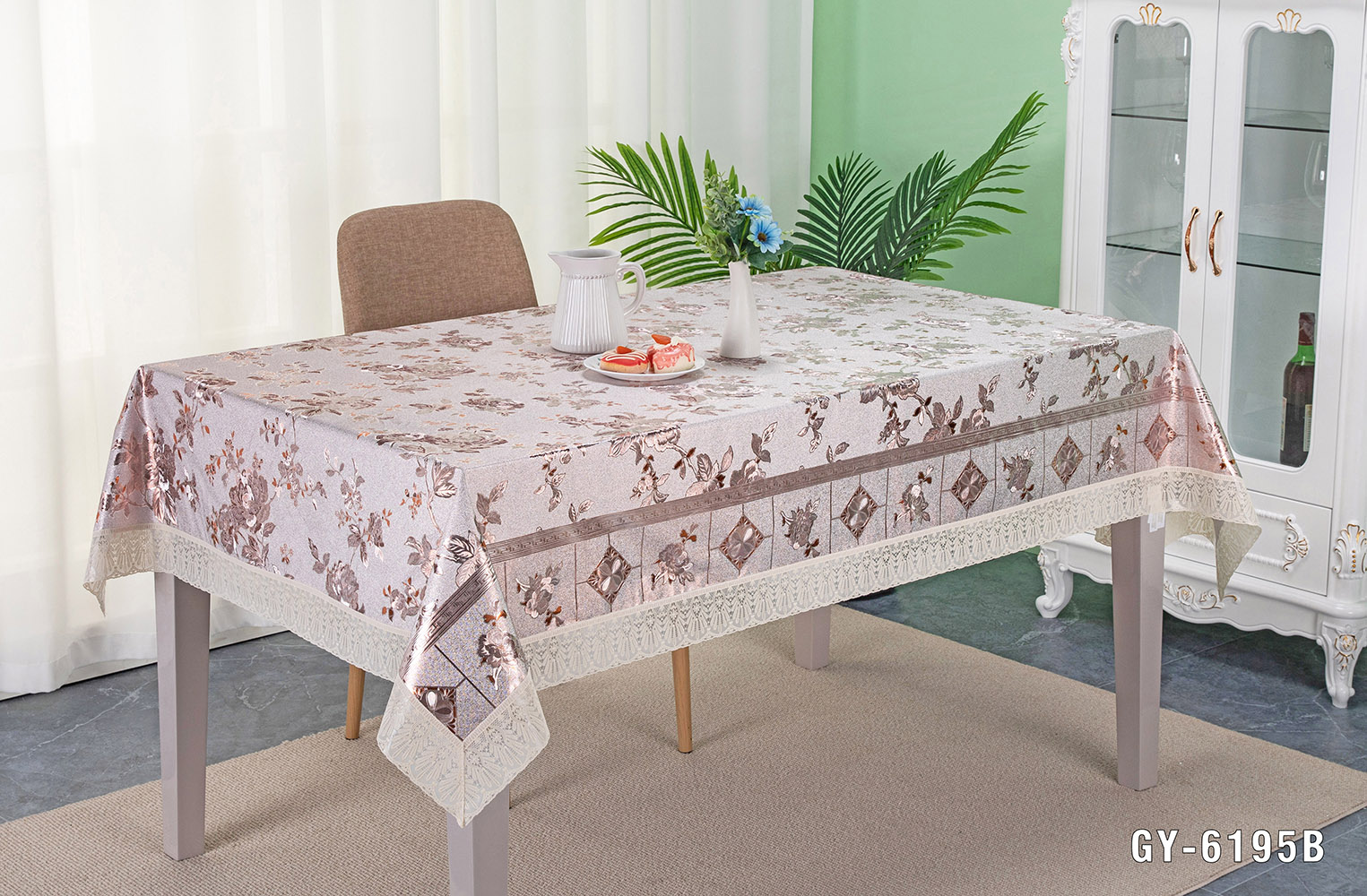 Easy Clean Lace Edge PVC Independent Table Cloth Sheet