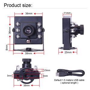 3206 1080P OV2710 8mm 45 grados IR850 Sensor CMOS sin distorsión Plug Play Full HD visión nocturna infrarroja Mini módulo de cámara USB - Product Image 6