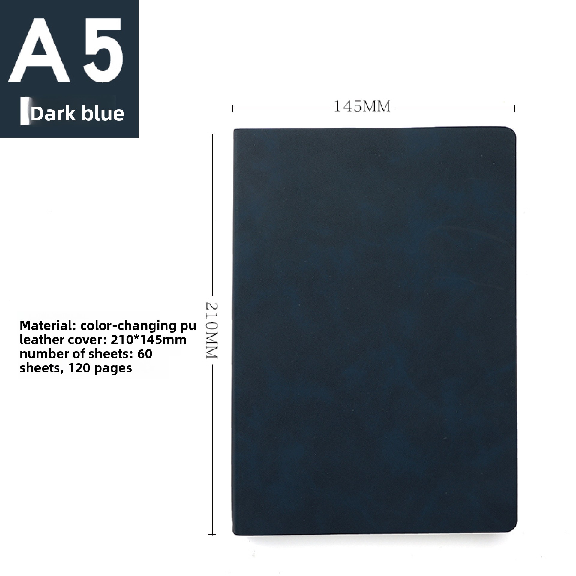 Bleu foncé A5 nombre de pages 120