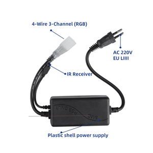 220V RGB LED Strip IR Wireless Dimming telecomando Controller 1000W Dimmer per 4 fili 3 canali PWM segnale di colore barra luminosa - Product Image 3