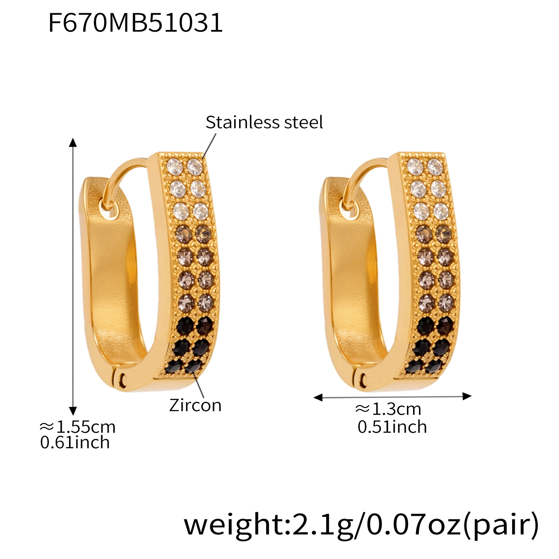 ต่างหู F670-แบล็กเซอร์คอน