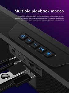Altavoces para PC OEM, barra de sonido para ordenador con sonido estéreo, altavoz LED para juegos para monitor de ordenador portátil de escritorio, entrada USB de diente azul - Product Image 6