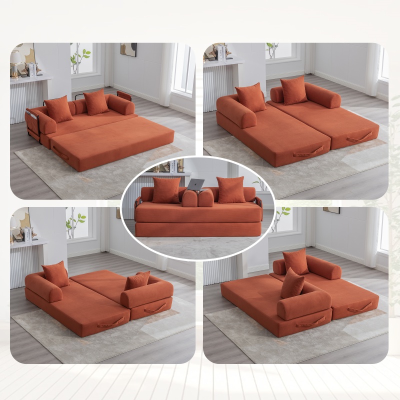 Orange + Velours côtelé + 2 places