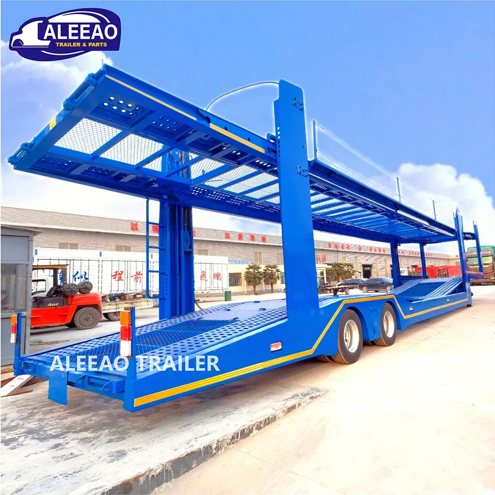 ALEEAO中国メーカーヘビーデューティー車両輸送2アクスル3アクスル輸送6車8車ダブルデッキカーキャリアトレーラー