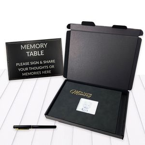Gold Embossed PU Leather Hardcover 'In Loving Memory' Thread-Sewed Funeral Guestbook &amp; Memory <strong>Book</strong> with Signatures for Funerals - Product Image 1