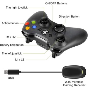 J Xbox360 Gamepad denetleyici 2.4G kablosuz denetleyici Gamepad alıcı ile çift titreşim gelişmiş kablosuz oyun kolu - Product Image 6