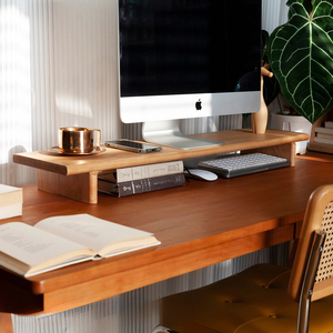 Tùy Chỉnh Tự Nhiên Cherry Gỗ Màn Hình Đứng, Rắn Gỗ Máy Tính Để Bàn Riser & Bàn Tổ Chức Kệ Cho Máy Tính, Nhà Văn Phòng Màn Hình Đứng - Product Image 4