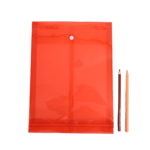 Customized PP File Bag Document Holder A4 Size Clear Plastic File Envelope Folder With Button And String - Product Image 1