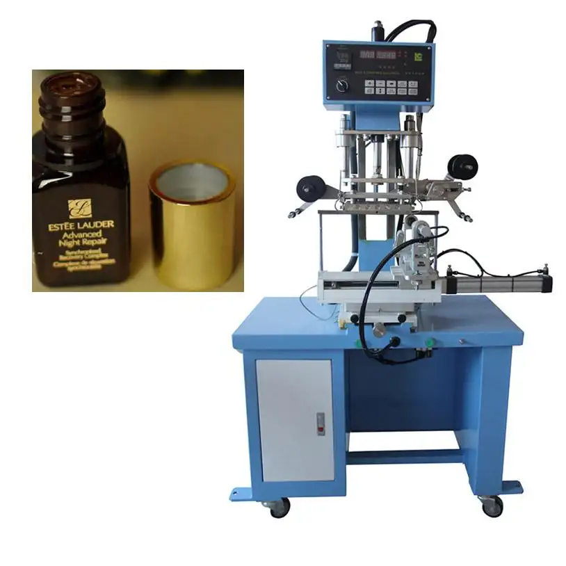 Machine semi-automatique d'estampage à chaud pour bouteilles Machine d'estampage pneumatique pour cuir pour papier plastique bois